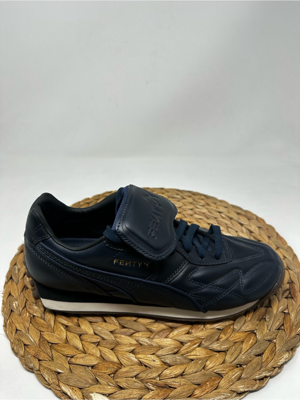 PUMA x Fenty Avanti L logo-debossed Sneakers Blue Leather Size 9 Women's